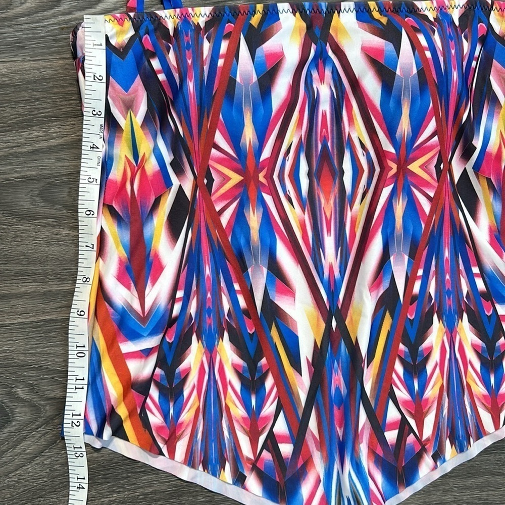 NWT Becca Medium Aura Halter Tankini Top Blue Tribal Swimwear Bathing Suit Swim - Picture 8 of 12